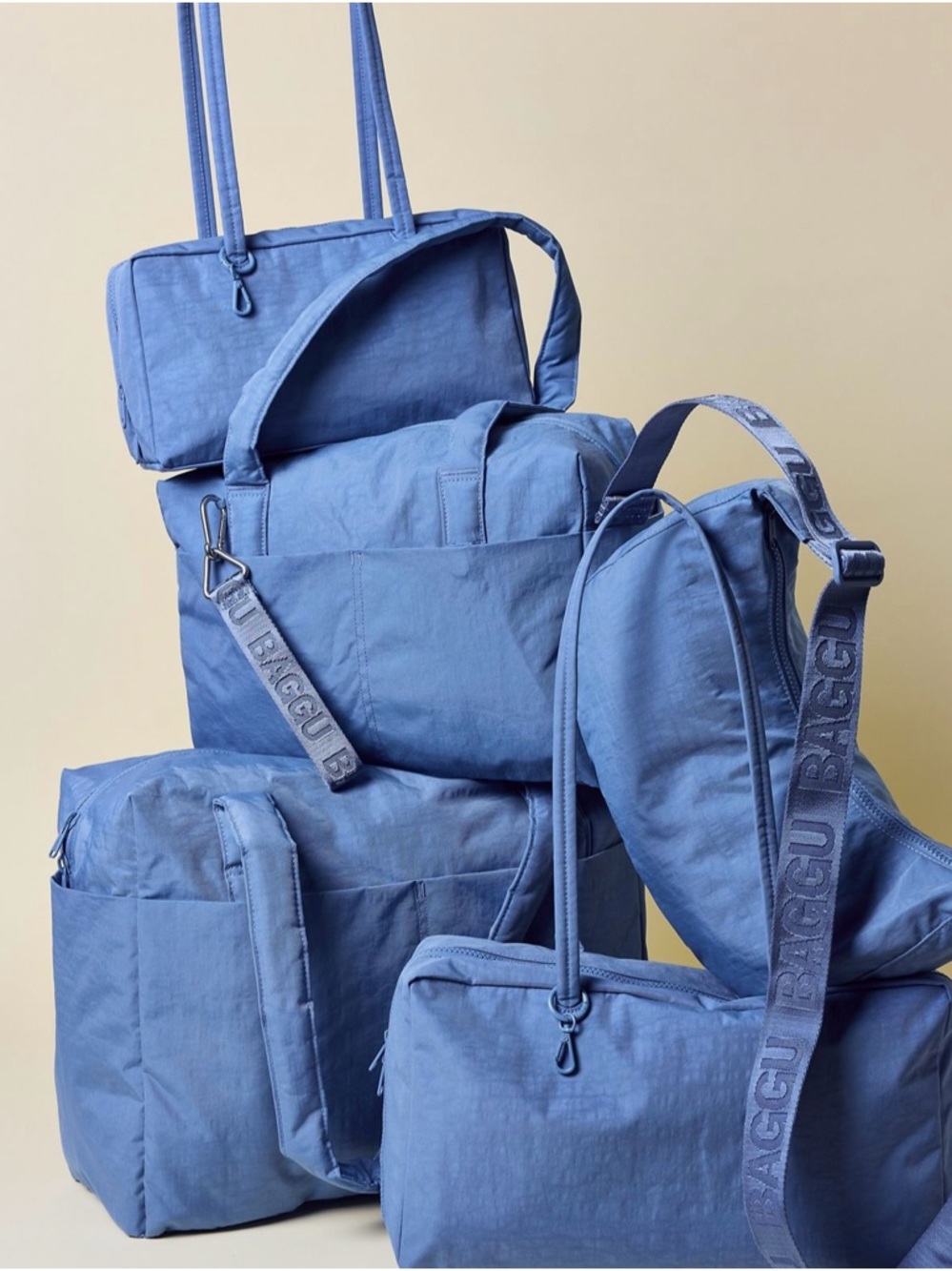BAGGU UO Exclusive Everyday Cloud Bag Tote Steel Blue